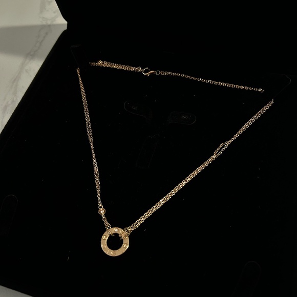 LOVE Two Diamond Necklace in Rose Gold - Picture 1 of 6